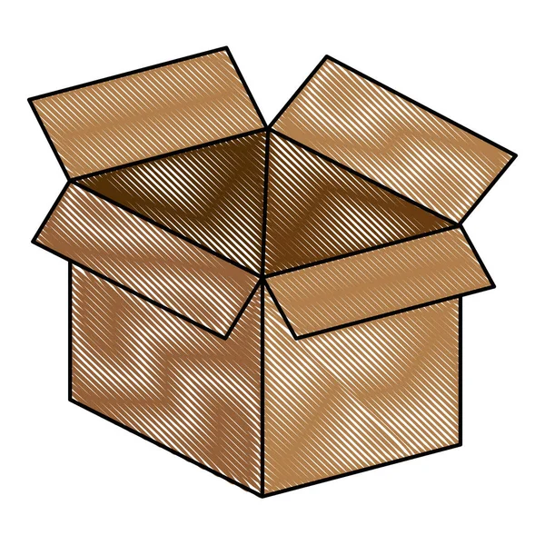 Caja de cartón aislado icono — Vector de stock