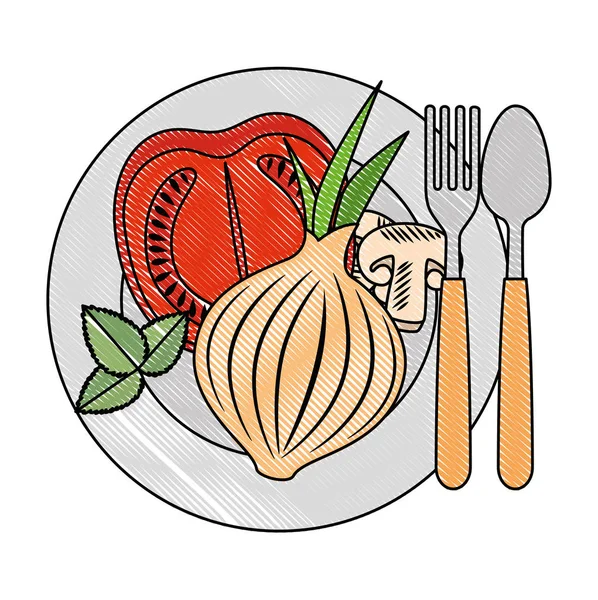 taze domates slayt ve soğan sağlıklı gıda