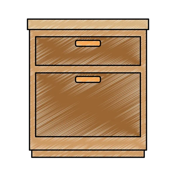 Cajón de oficina icono aislado — Vector de stock