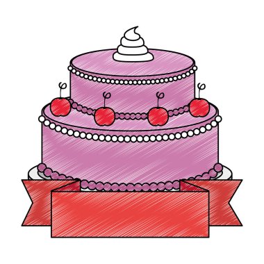 kurdele ile tatlı ve lezzetli pasta