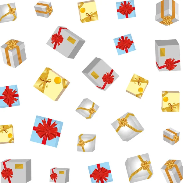 Geschenkboxen präsentiert Muster — Stockvektor