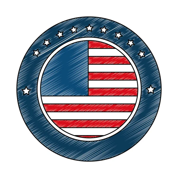 Amerikas förenta stater cirkulär emblem — Stock vektor