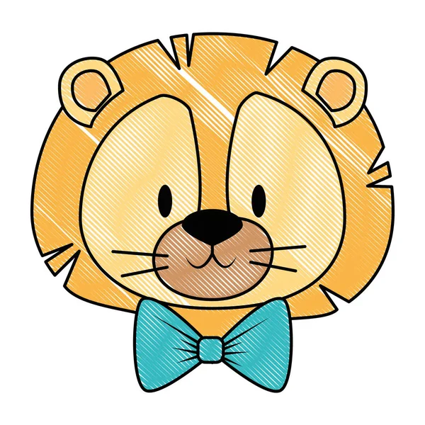 Lindo y adorable personaje de león — Archivo Imágenes Vectoriales
