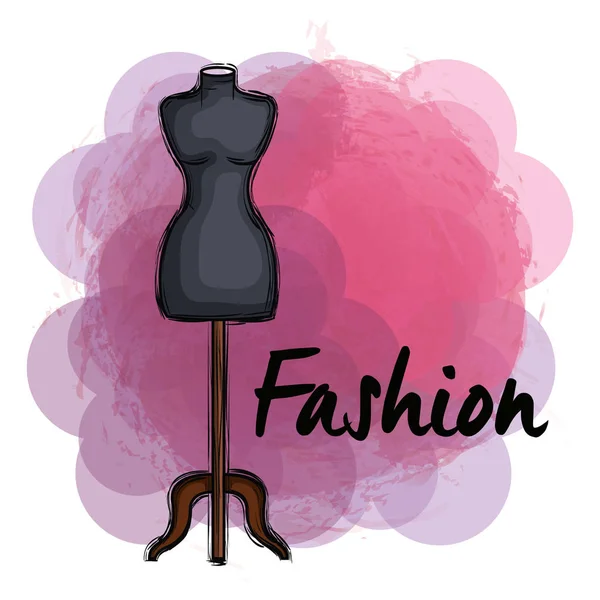 Ícone de manequina de moda feminina — Vetor de Stock