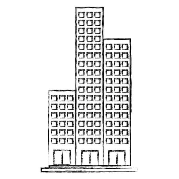 Byggnader stadsbilden isolerade ikonen — Stock vektor