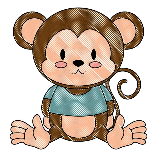 Personagem macaco bonito e adorável — Vetor de Stock