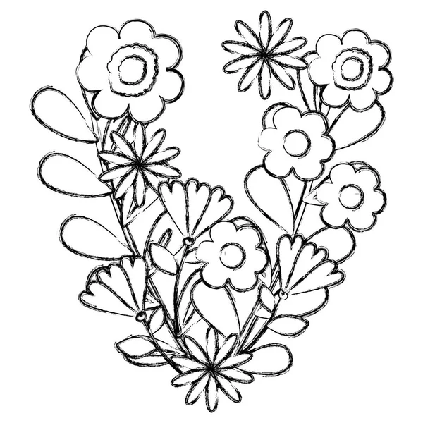 Blommor och blad trädgård dekorativa — Stock vektor