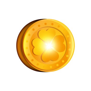 yonca simgesi vektör illüstrasyon ile sikke