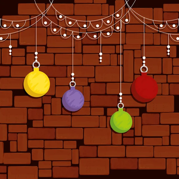 Merry Christmas ballen opknoping decoratieve — Stockvector