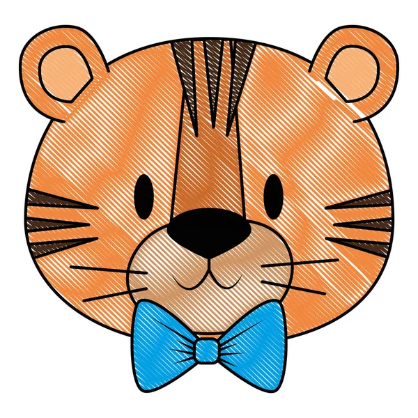Lindo y adorable personaje de tigre — Archivo Imágenes Vectoriales