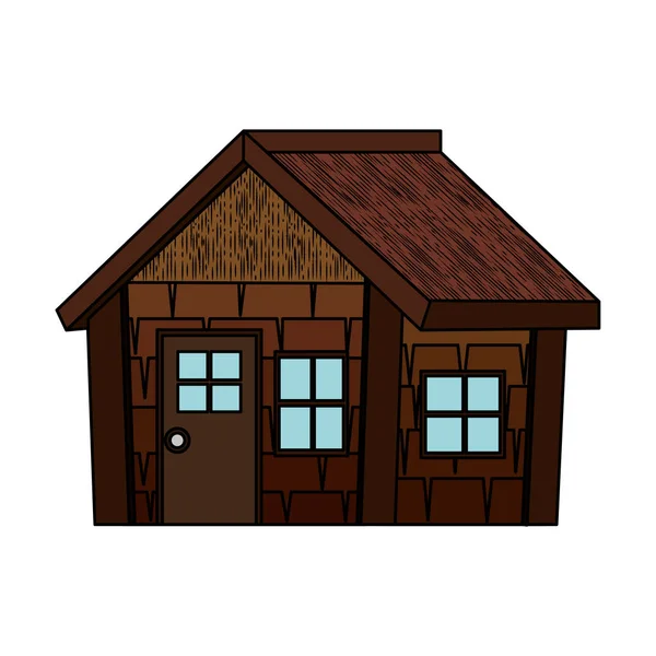 Log cabin house isolated icon — Stock Vector
