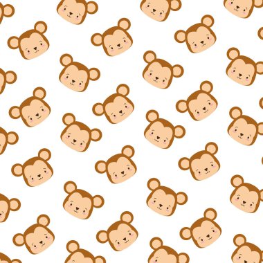 sevimli maymun yüz karikatür arka plan