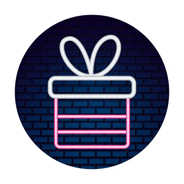 neon gift box surprise sticker merry christmas