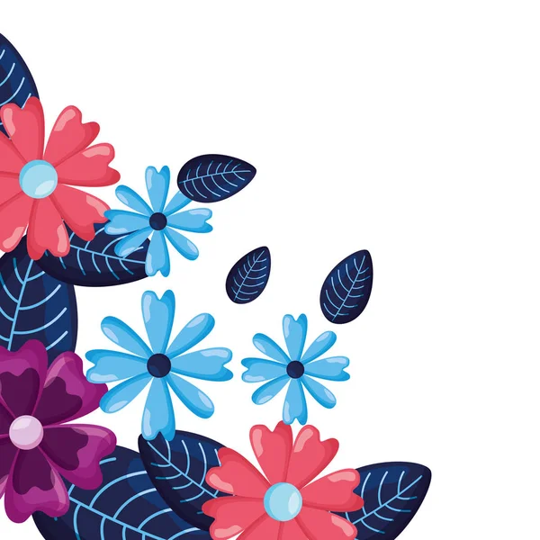 Angolo decorazione fiori — Vettoriale Stock