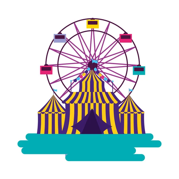 Carnival tent ferris wheel — Stock Vector