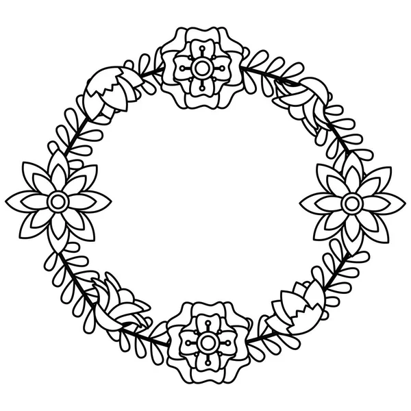 花の花輪の植物 — ストックベクタ