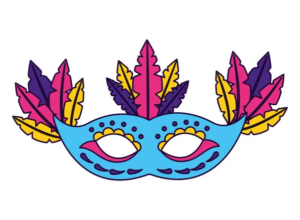 Mask with feather carnival — Stock Vector