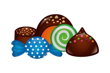 tatlı şekerler izole simgesi