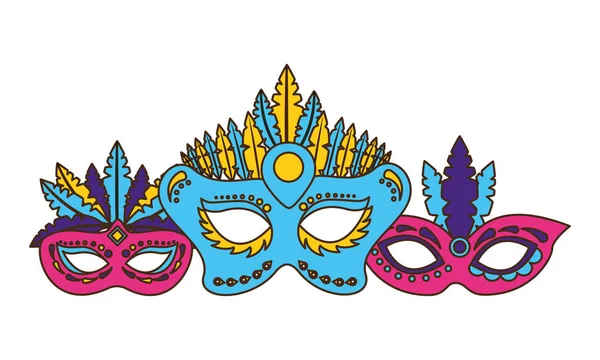 Cadre masque carnaval — Image vectorielle