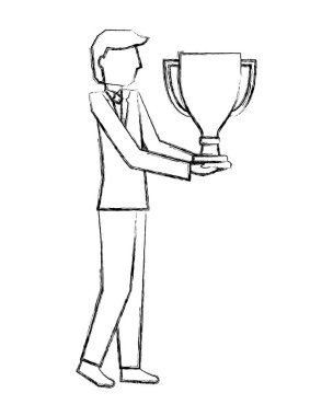 Kupa kupa avatar karakter ile işadamı