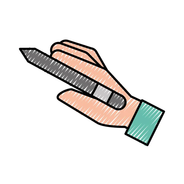 Grafisk designer hand som håller ritstiftsverktyget — Stock vektor