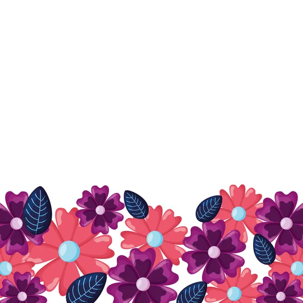 Decoración de bordes flores — Vector de stock