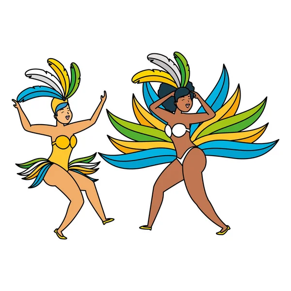 Danseuse brésilien carnaval — Image vectorielle