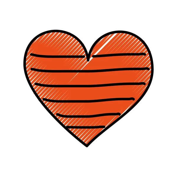 Kalp aşk romantizm tutku süslemeleri çizgili — Stok Vektör