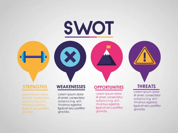 SWOT-infographic analyse — Stockvector