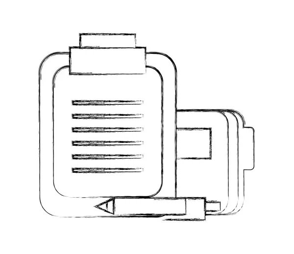 Carpeta del portapapeles de oficina herramientas de pluma de archivo — Vector de stock