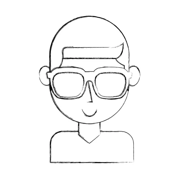 Jeune homme caractère avec des lunettes de soleil — Image vectorielle