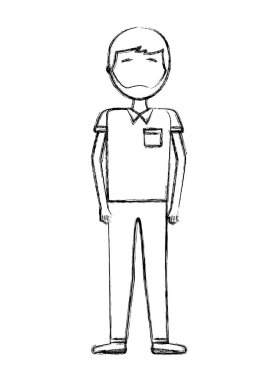 adam erkek ayakta karakter karikatür