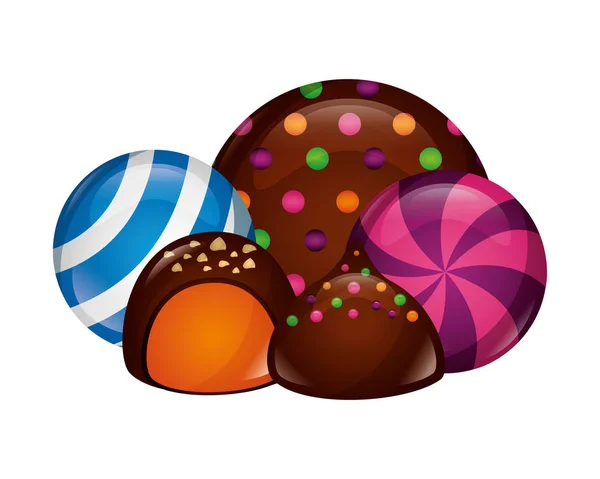 Słodkie cukierki ikona na białym tle — Wektor stockowy