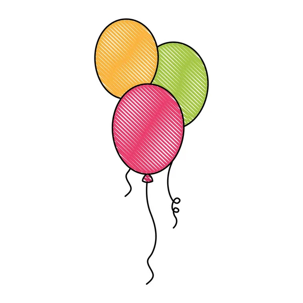 Globos helio aislado icono — Vector de stock