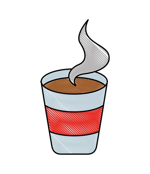 Taza de café de papel portátil caliente fresco — Vector de stock