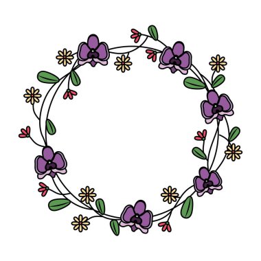 Çiçekli ve yapraklı çelenk