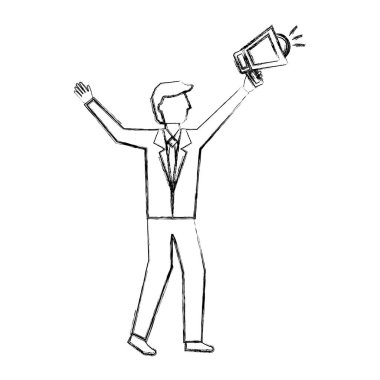 megafon reklam iş tutan işadamı