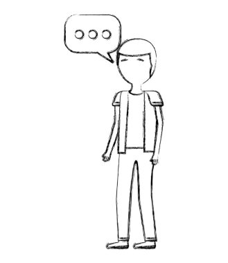 adam ayakta konuşma kabarcık konuşma