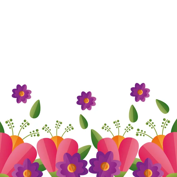 Decoración marco de flores — Archivo Imágenes Vectoriales