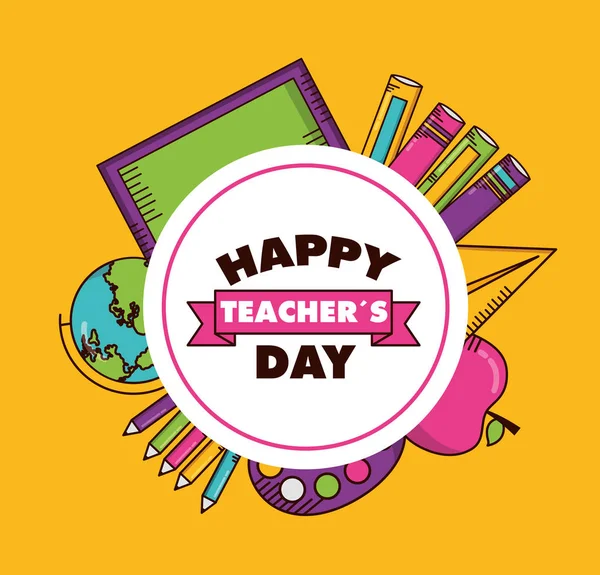 Karta dne učitelů — Stockový vektor