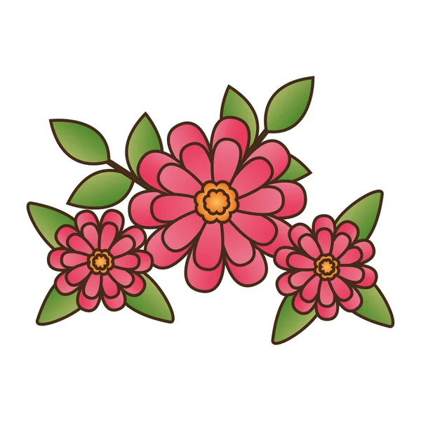 Fleurs feuilles feuillage — Image vectorielle