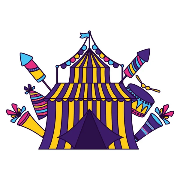 Cirque de tente de carnaval — Image vectorielle