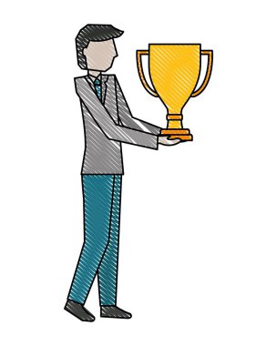 Kupa kupa avatar karakter ile işadamı