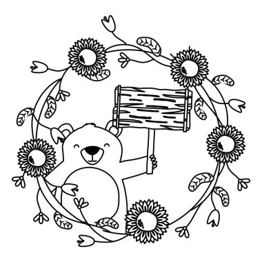 pankart ve çiçek ile ayı