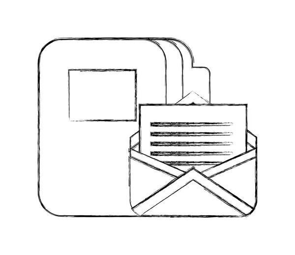 Office složka soubor dokumenty pošta korespondence — Stockový vektor