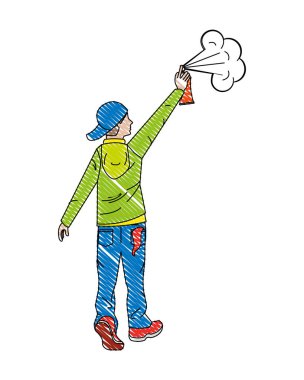 sprey boyama ile grafiti sanatçısı adam