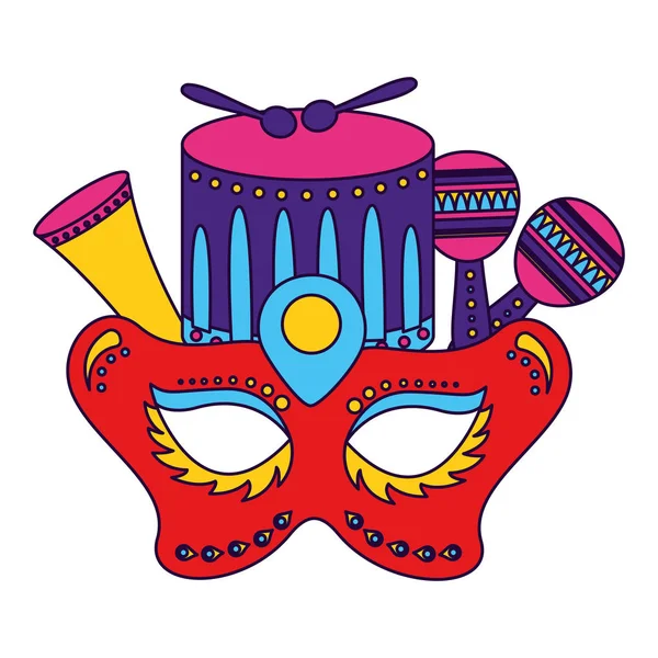 Καρναβάλι μάσκα τύμπανο — Διανυσματικό Αρχείο