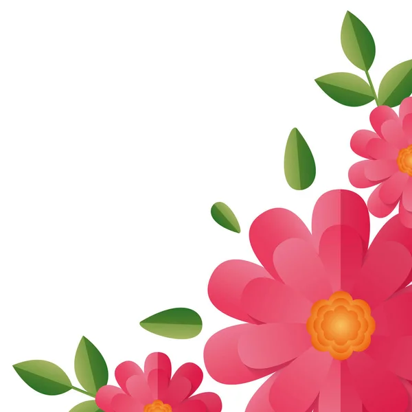 Blommor löv dekoration — Stock vektor