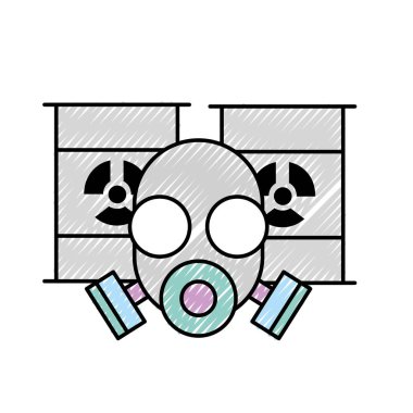 Solunum koruyucu maske ve tehlike varil