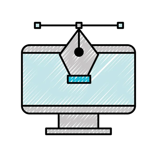 Grafikdesign Computer Füllfederhalter Werkzeug — Stockvektor